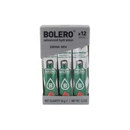 BOLERO – Watermelon Flavored, Sugar Free and Low Calorie Powdered Drink Mix, Makes 16oz for Strong Flavor or 32oz for Mild Flavor, 36 Small Sachet Singles-To-Go - Europe's Favorite Drink Mix