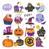 EMOME 408 PCS Glitter Halloween Temporary Tattoos for Kids, Cute Tattoo Stickers for Halloween Birthday Party Decorations, Individual Wrapped Kids Tattoos Bulk Special for Halloween Non-Candy Treats