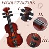 Chalyna 2 Pieces Miniature Wooden Violin Mini Violin Model Mini Wooden Violin Toy Mini Wooden Violin Model Dollhouse Miniature Violin for Dollhouse Accessory, 2.56 x 0.98 x 0.39 Inch