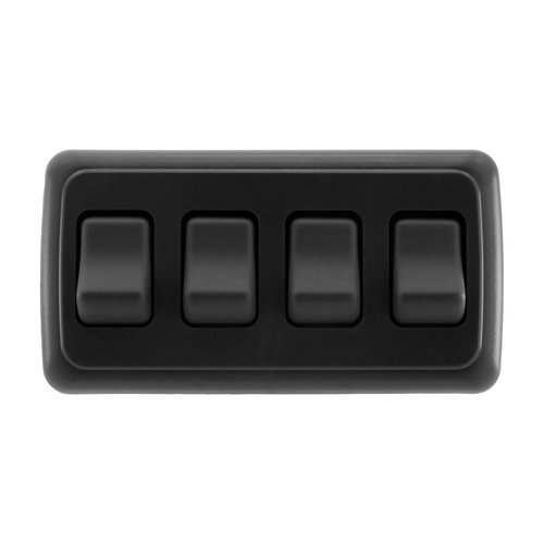 American Technology Components Quad SPST On-Off Switch with Bezel, 12-Volt, for RV, Trailer, Camper (Black)