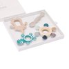Baby Silicone Teething Ring Teether Gift Set for Boys and Girls Over 3 Months Soothes Gums Fits Small Hands Ergonomic Design Set of 4 Toys Ideal Gift Box BPA Free