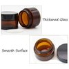 6PCS 5ml Amber Glass Jar Empty Refillable Cosmetic Face Cream Lip Balm Storage Jars Bottle Container Pot with Liners and Screw Black Lid for Make up Essential Oils Lotion