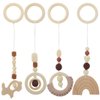 Toddmomy 4Pcs Baby Gym Wood Toys Wooden Hanging Toy Wood Activity Pendant Hanging Toy Sensory Toys Nursery Decor