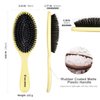 Glidease Matte Boar Bristle Hair Brush without Ball Tips, Smooth Bristle for Women, Men, and Kids - Effortless Detangler Hair Brush Ideal for Thick, Thin, Fine All Hair (Yellow)