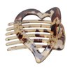 2Pcs Womens Heart Shaped Grip Hair Clip Side Slide Bun Hair Claw Fashion Drop-Resistant Resin BB Clip Hair Accessory (Light coffee)