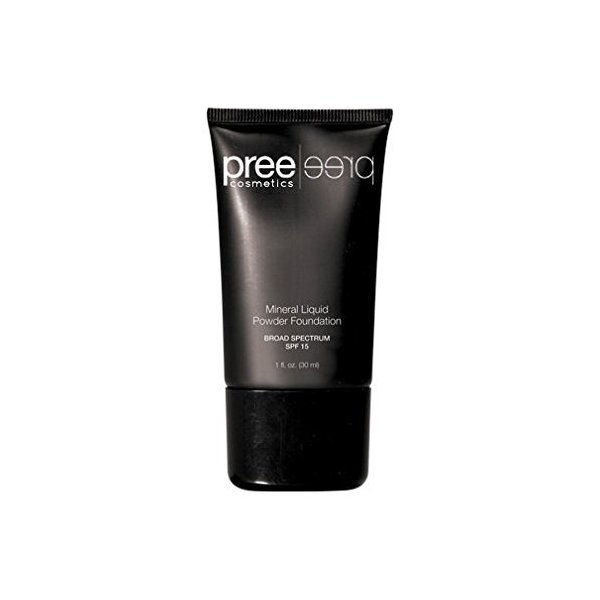 Mineral Liquid Powder Foundation SPF 15 by Pree Cosmetics, oil free liquid to powder foundation makeup (08c Pale Beige)