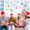 Clabby 48 Pcs Christmas Winter Snowflake Hanging Swirls Decorations Snowflakes Hanging Ceiling Streamers Glittery Snowflakes Ornament for Christmas Winter Snowflake Party Birthday Party