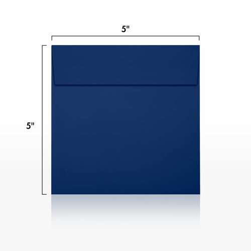 LUXPaper Square Invitation Envelopes | Peel & Press | 5" x 5" | Navy Blue | 80lb. Text | 50 Qty