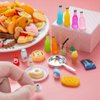 Diinokiy 200Pcs Dollhouse Miniature Food Drinks Bottle Cooking Toys Kitchen Accessories Mini Play Fake Resin Pretend Game Party Tableware Bread Cake Ice Cream 1/12 Doll House Landscape