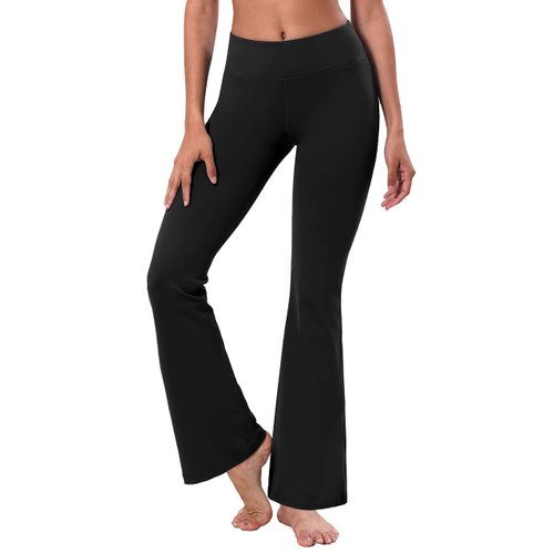 BUBBLELIME 29"/31"/33"/35" 4 Styles Women's Bootcut Yoga Pants Tummy Control - Basic Bootleg_Black(1) S_31" Inseam