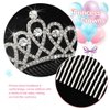 Yean Rhinestone Mini Hair Comb Silver Crystal Tiara Comb Princess Wedding Hair Accessories Decorations for Women