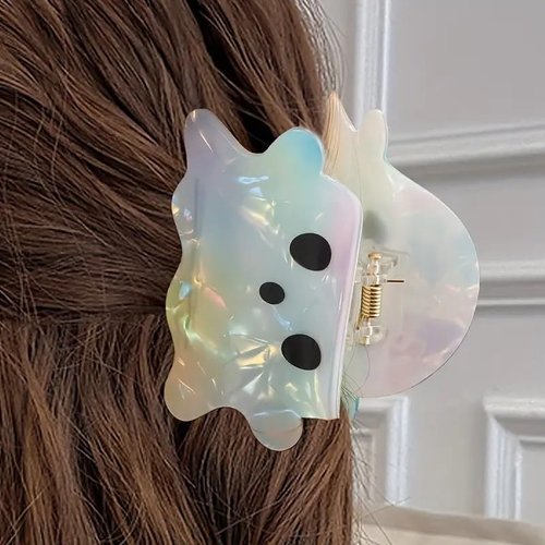 Halloween Hair Claw Clips Hair Claw for Women 1Pcs Cute Ghost Hair Claw Clips for Thick Hair Laser White Ghost Hair Clips Hair Clips Hair Clips Silver Halloween Clips Cute Hair Clips Accessories