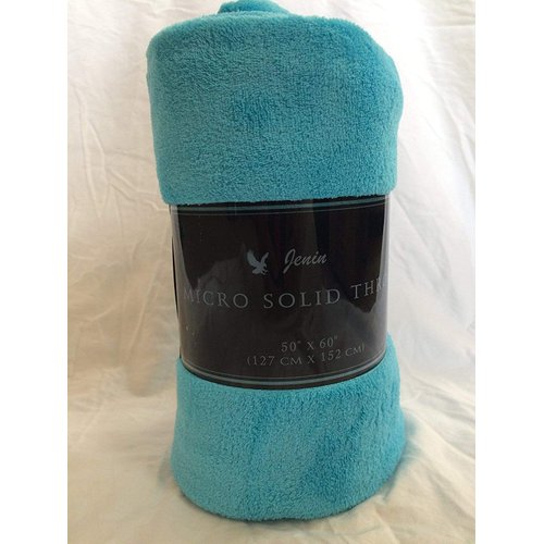 Goldenlinens Ultra Soft Cozy Plush Fleece Warm Solid Colors Traveling Throw Blanket 50" X 60" (127 cm X 152 cm) (Turquoise)
