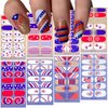 8Sheets Independence Day Semi Cured Gel Nail Strips 4th of July Nail Polish Stickers Designs Star Patriotic American Flag Full Wrap Nail Polish Decals Decoration for Women DIY Acrylic Nails