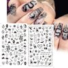 Snake Nail Art Stickers Decals Black Skull Goth Nail Decals Nail Art Supplies 3D Gothic Punk Horror Nail Stickers Designer Nail Accessories Charms Nail Designs for Acrylic Nail Art Decoration (8 Pcs)