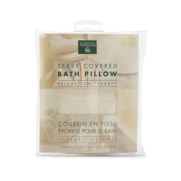 Earth Therapeutics Terry Covered Bath Pillow - Dark Green