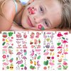 Flamingo Temporary Tattoos Kids Women Summer 100+Styles, Fake Cute Tattoo Stickers Hawaii Beach Waterproof Last Long for Boys and Girls Party Birthday Favors Supplies Gifts 10 Sheets