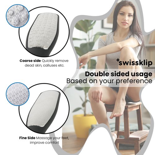 Swissklip Foot File Callus Remover for Feet I A Perfect Heel Scraper for Cracked Heels I Luxurious Foot Scraper for Callus Removal and Dead Skin Remover for Feet (1 Pack)