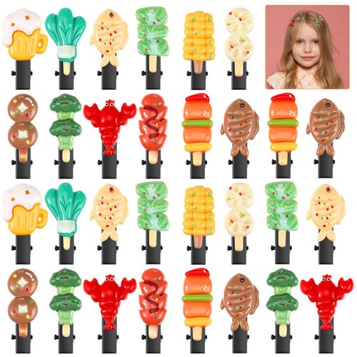 Luinabio 30 Pcs Bean Sprout Hair Clips Mixed Style Plant Hairpins Flower Plant Hair Clip Little G...