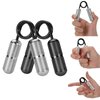 LOQATIDIS Mini Grip Strength Trainer, Metal fingers thumb Hand Grip Strengthener, Hand Rehabilitation Finger Strength Training Muscle Building, Suitable for Teenagers Adult Kids (2PCS Black + Silver)