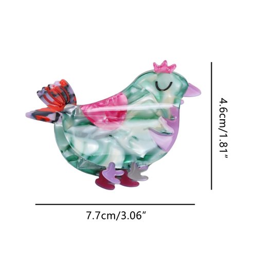 Novelty Crown Bird Hair Clip,Acetate Claw Clips,Hair Clips for Women,Green