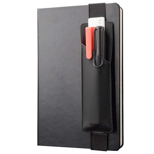 Adjustable Elastic Band Pen Holder, Pencil Holder, Pen Sleeve Pouch for Hardcover Journals, Notebooks, Planners, Fits Notebooks from 8" to 11” in Height, Hold 2 or 3 Pens, PU Leather, Detachable.