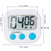 LinkDm 6 Pack Small Digital Kitchen Timer Magnetic Back and ON/Off Switch,Minute Second Count Up Countdown, White