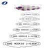 OCEAN CAT 1 PC Slow Fall Pitch Fishing Lures Sinking Lead Metal Flat Jigs Jigging Baits with Hook for Saltwater Fishing 5 Colors 160G/200G/250G/300G (Purple, 200g(7oz))