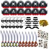 Fun Pirate Party Supplies Set - 153-Piece Fun Pack for Kids: Pirate Birthday, Adventure & Souvenir - Includes 12 Hats, 12 Eye Patches, 12 Swords, 12 Beards, 12 moustaches，100 Gold Coins & 5 Stickers