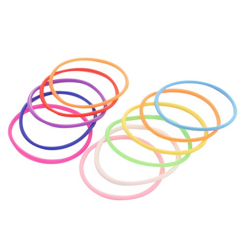 Senkary 120 Pieces Silicone Jelly Bracelets Rainbow Glow Neon Stretchable 80s Bracelets Bands Hair Ties for Party Favors, Adults, Women (10 Colors)