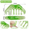 Geiserailie 2 Pieces Jade Combs Massage Stone Hair Comb Guasha Scraping Scalp Comb Facial Massage Tool Multifunctional Handheld Head Tools for Valentine's Day Mother's Day Gift (Elegant Style)