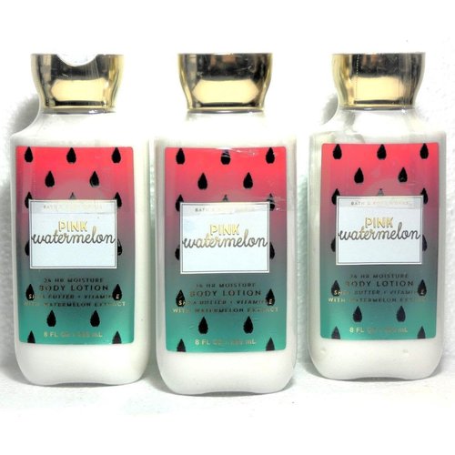 3 PINK WATERMELON Shea, Coconut Oil, bath Body Lotion 8 oz