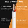 Askcable 18/2 AWG 100FT Electrical Wire 18 Gauge 100 Feet 2 Conductor Speaker Wire CL2 Rated Speaker Cable Wire White Jacket Outdoor Direct Burial in Ground in Wall Extension Cord Cable Red Black