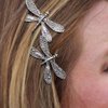 2Pcs Silver Dragonfly Hair Clip Wedding Retro Antique Barrette Bridal Headdress Color Head Wear Styling Hair Accessories for Girls Women Ladies Bobby Pins Hairpins French