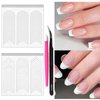1248 Pieces French Tip Nail Stickers French Manicure Kit Self-Adhesive Nail Tips Guides for Nail DIY Decoration Stencil Tools (48 Sheets) with 1Pcs Tweezers And 1Pcs Nail Cuticle Pusher Rubber