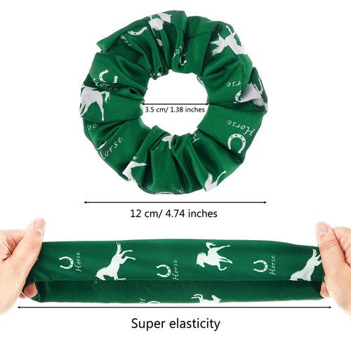 12 Pieces Horse Scrunchies Silk Satin Elastics Hair Ties Ponytail Holders Horse Hair Accessories for Women Gifts Equestrian Party Favors