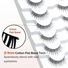 False Eyelashes Natural Look Wispy Lashes 10mm Short Lashes C Curl Strip Lashes 0.1MM Thin Band Lashes Pack Fake Eyelashes Siligli Eyelashes 7 Pair
