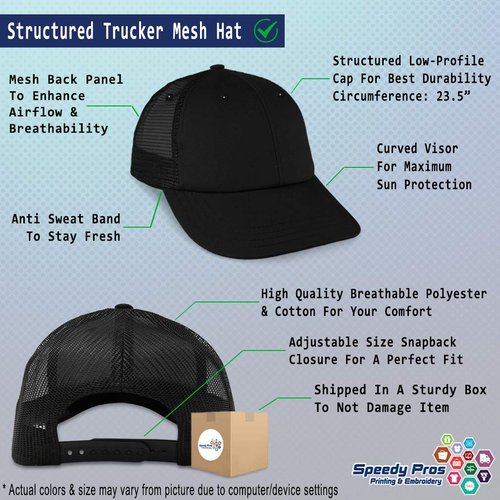 Trucker Hat Baseball Cap Man Fishing and The Fish B Embroidery Cotton Dad Hats for Men & Women Snapback Black Design Only