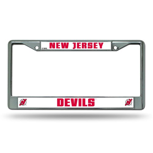 Rico Industries New Jersey Devils Standard Chrome License Plate Frame 6 x 12.25-"