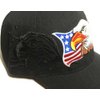 3D Emboridered Patriotic USA American Flag Flying Bird Design Baseball Cap Hat Visor (Black)