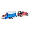 Siku 1651, Jeep with Horse Trailer, Metal/Plastic, Multicolour, Incl. 1 Toy Horse, Opening Loading Flap