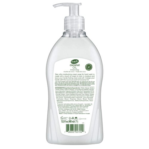 Dalan Coconut Oil Cream Ultra Moisturizing Liquid Hand Soap for Normal and Dry Hands Fresh Clean and Soft Feeling (13.5 Fl Oz / 400 mL (Pack of 6))