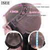 ISEE Hair Short Bob Wigs Human Hair Lace Closure Wigs Brazilian Virgin Human Hair Straight Bob Lace Front Wigs For Black Women Pre Plucked with Baby Hair Natural Black 12 Inch