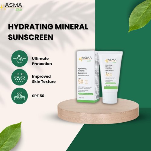 Hydrating Mineral Sunscreen SPF 50 for all skin types Sun Protection with Titanium Dioxide 9% and Zinc Oxide 7% Face Moisturizer with Sunblock