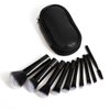 10 Pcs Travel Makeup Brush Set Mini Makeup Brushes Travel Size With Pack Portable Small Eyeshadow Eye Lipstick Foundation Brush Shadow Contour Blush Concealer (Black)