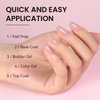 RARJSM Clear Builder Nails Gel Polish for Self Leveling Transparent Nail Strengthener in a Bottle Nail Extension Hard Gel 15ml Brush on Buidler Extend Gel UV LED Soak Off Curing Requires Salon Home
