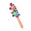 2 Pack Vivid Color Rainbow Handle Wooden Bells Jingle Stick Shaker Rattle 10 Jingle Bells Baby Kids Children Musical Toys