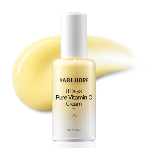VARIHOPE 8 Days Pure Vitamin C Cream (1.7fl oz) - Korean Moisturizer for Radiant Skin. Deep Hydration, Glow, Nourishment. Stabilized Vitamin C, Kakadu Plum, Beta-Glucan.