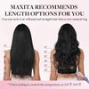 MAXITA Hair Extensions Tape in Natural Black Hair Extensions Tape in Extensions Remy Human Hair Seamless Straight Human Hair Extensions 18 Inch 20pcs 50g Real Human Hair for Women