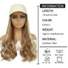 GUOJIAN Baseball Cap with Hair Extensions for Women Adjustable Hat with Synthetic Wavy Wig Attached 18inch Long Body Wave Hair (F27/613, 18Inch)
